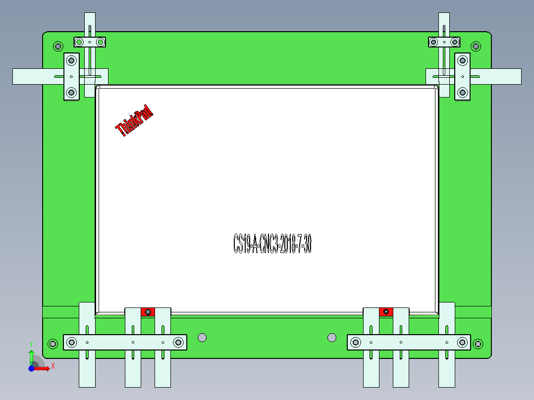 笔记本外壳HINGE缺口位置度检具工程图前视图