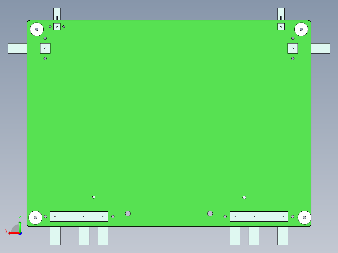 笔记本外壳HINGE缺口位置度检具工程图后视图