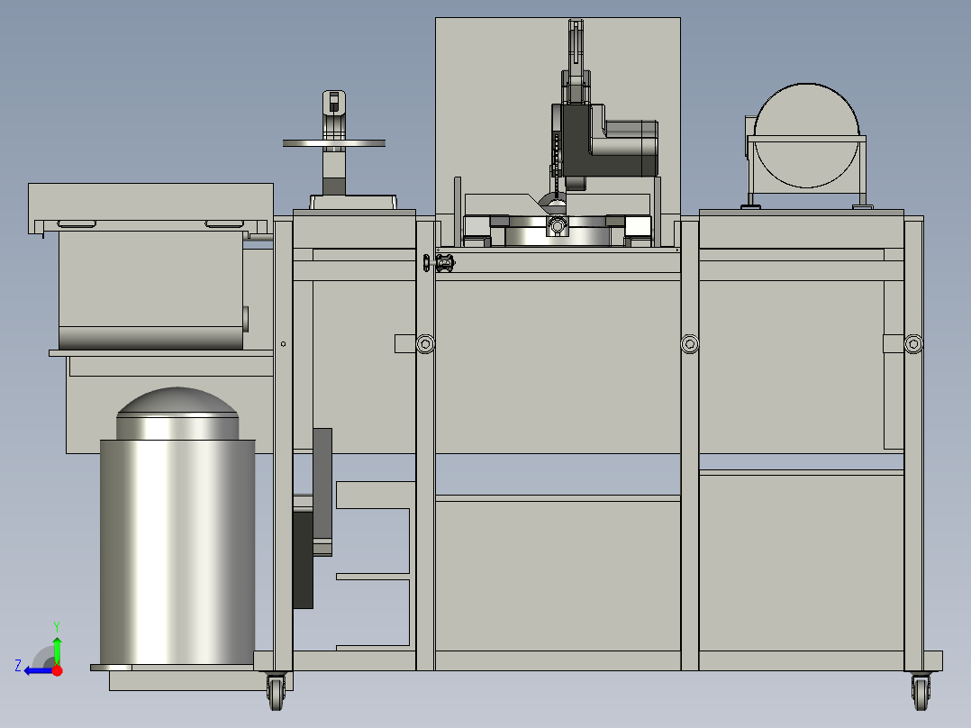 带翻转和倾斜的木工工作台右视图