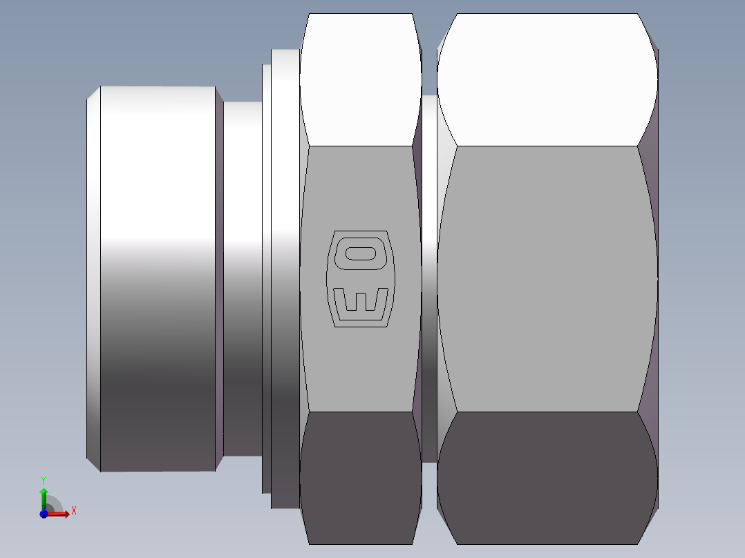 直通管螺纹组合接头、2BC-20-45WD前视图