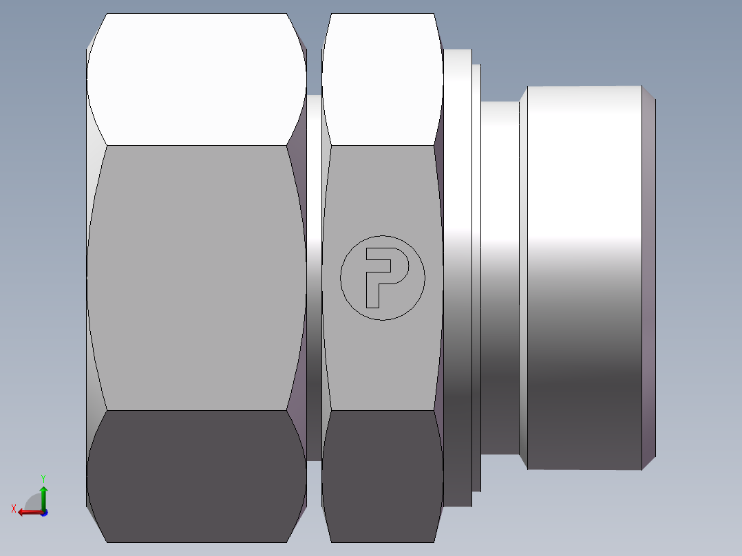 直通管螺纹组合接头、2BC-20-45WD后视图