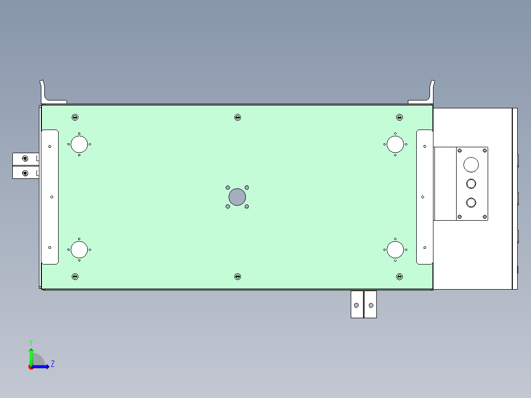 钢结构设备操作台三维设计左视图