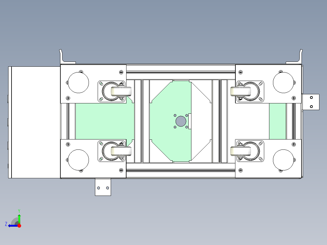 钢结构设备操作台三维设计右视图
