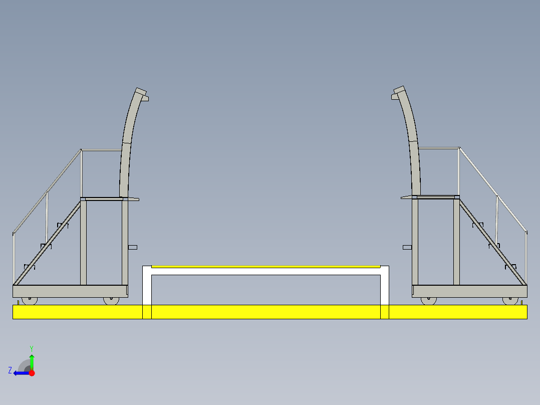 船舶加工生产工作台设计右视图