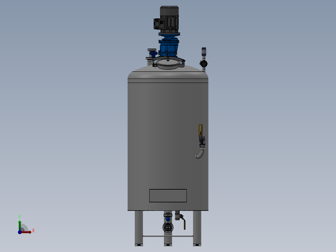 压力容积、100L化学槽罐前视图