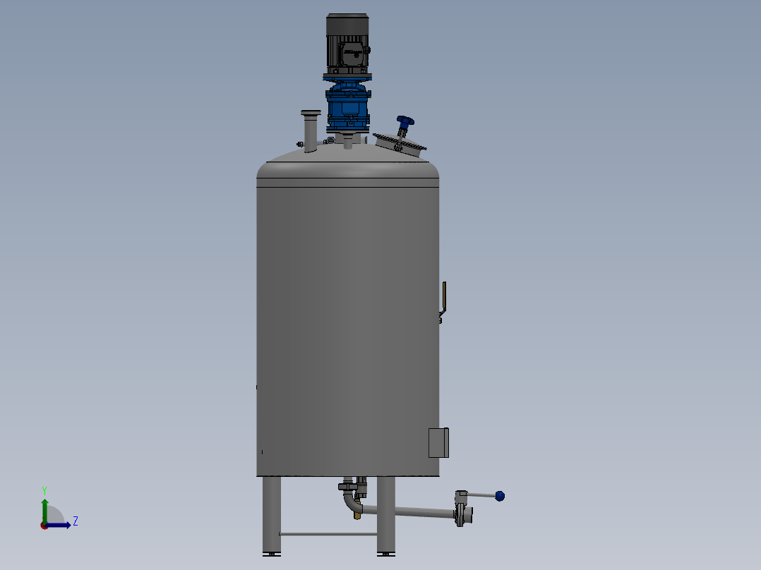 压力容积、100L化学槽罐左视图