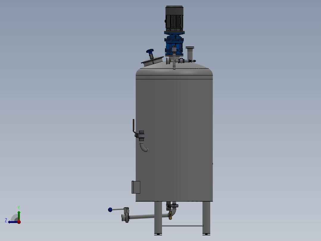 压力容积、100L化学槽罐右视图