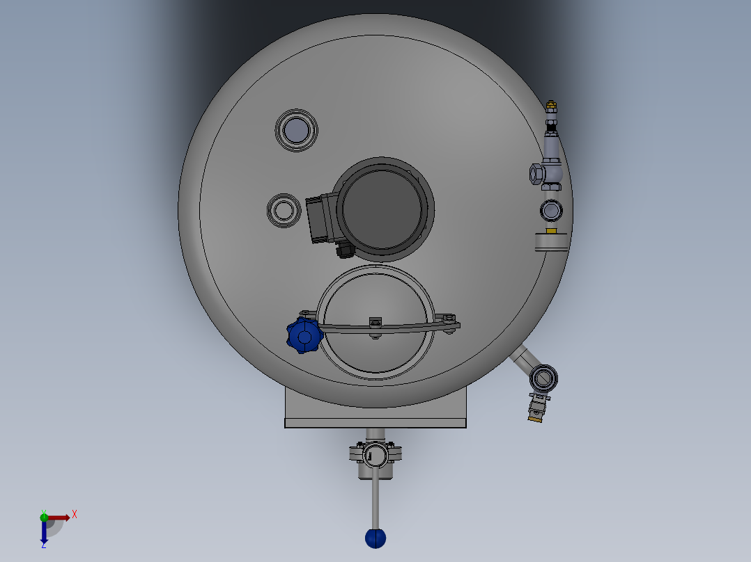 压力容积、100L化学槽罐俯视图