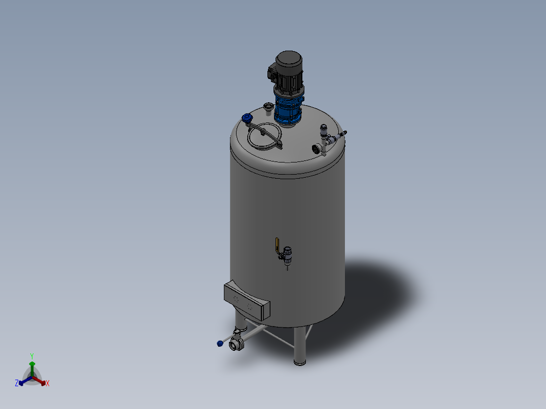 压力容积、100L化学槽罐正等轴测图