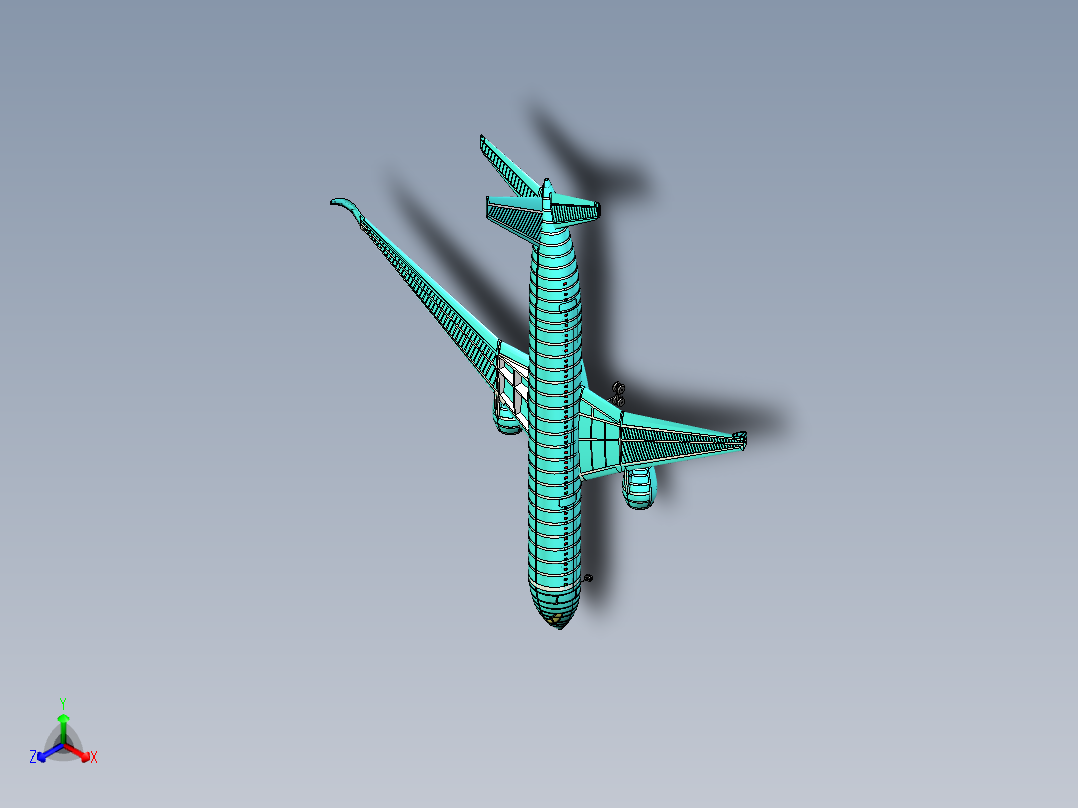 B2004120-空客A350-900客机正等轴测图