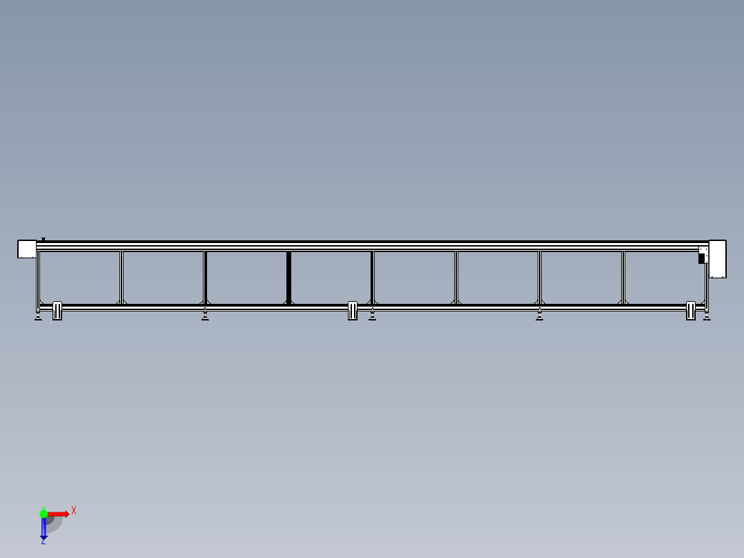 8米输送线俯视图
