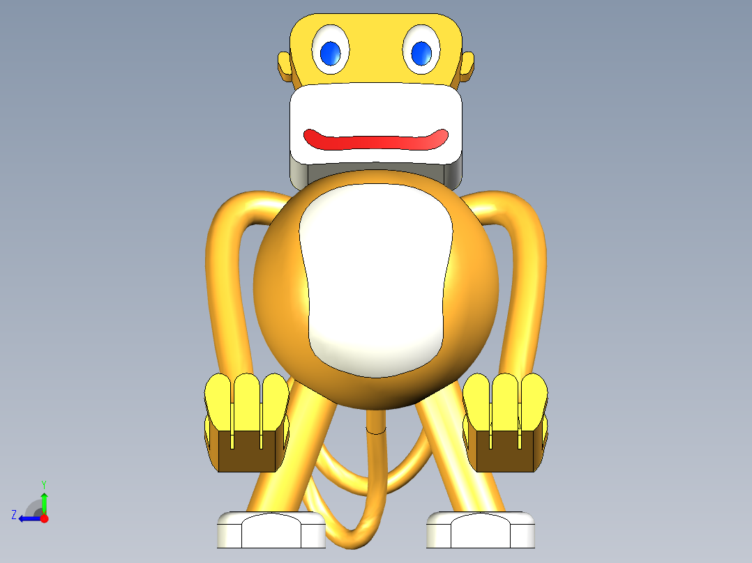 B2005114-可爱猴子手机支架右视图