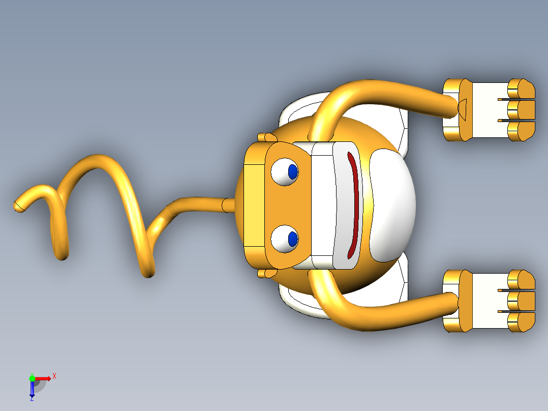 B2005114-可爱猴子手机支架俯视图