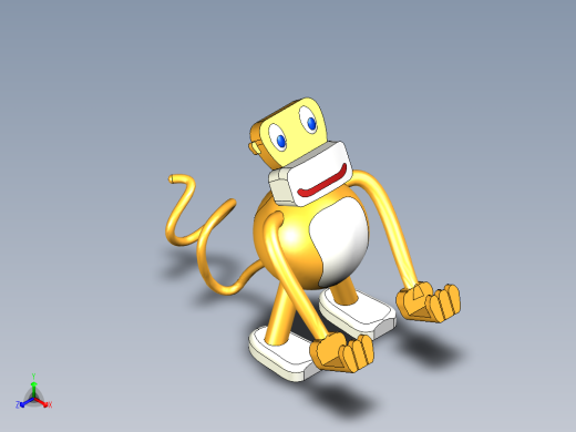 B2005114-可爱猴子手机支架正等轴测缩略图