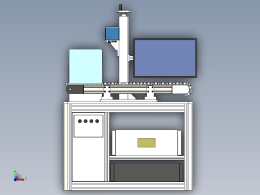 激光打标机打码设备3D模型前视缩略图