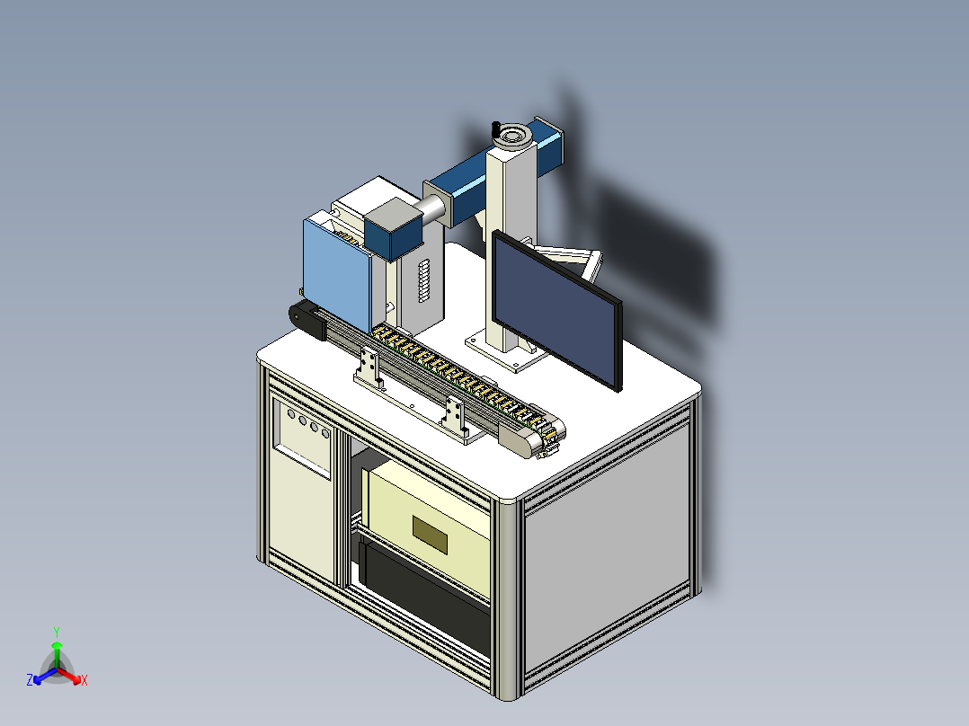 激光打标机打码设备3D模型正等轴测图