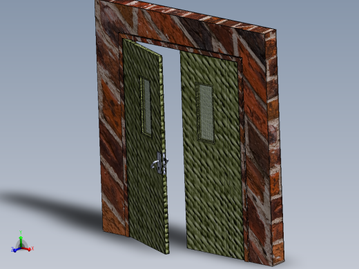 消防门防火门3D数模图纸+Solidworks设计