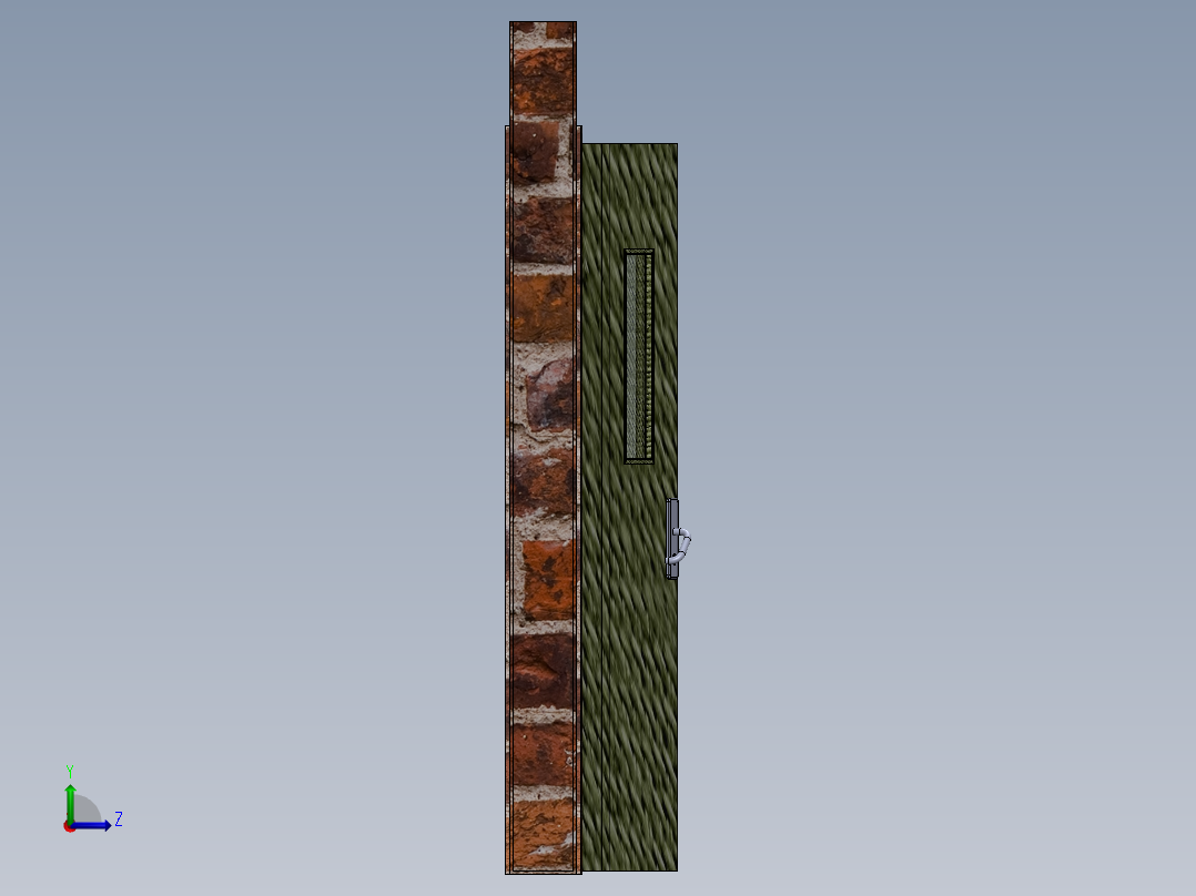 消防门防火门3D数模图纸+Solidworks设计左视图