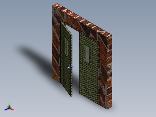 消防门防火门3D数模图纸+Solidworks设计正等轴测缩略图