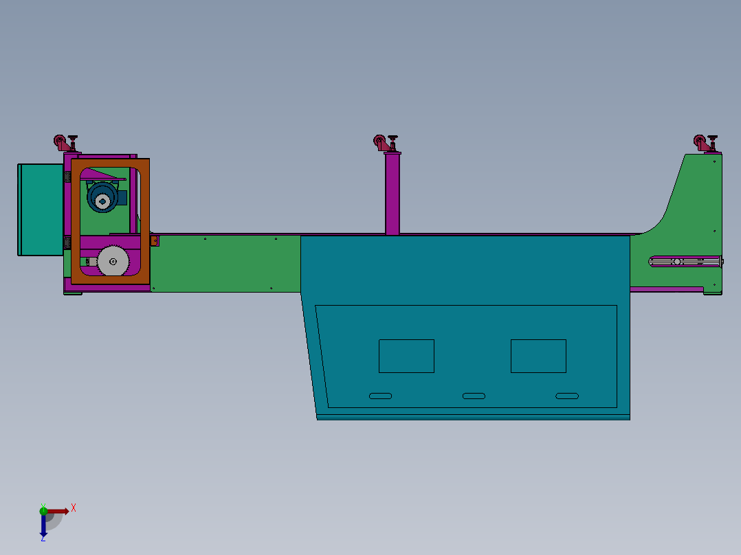 隧道烘箱链条输送机俯视图