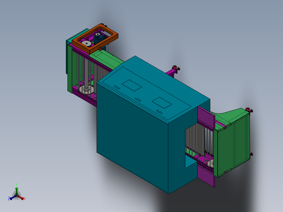 隧道烘箱链条输送机正等轴测图