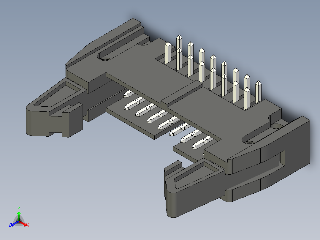 IDC 16P遥控连接器正等轴测图