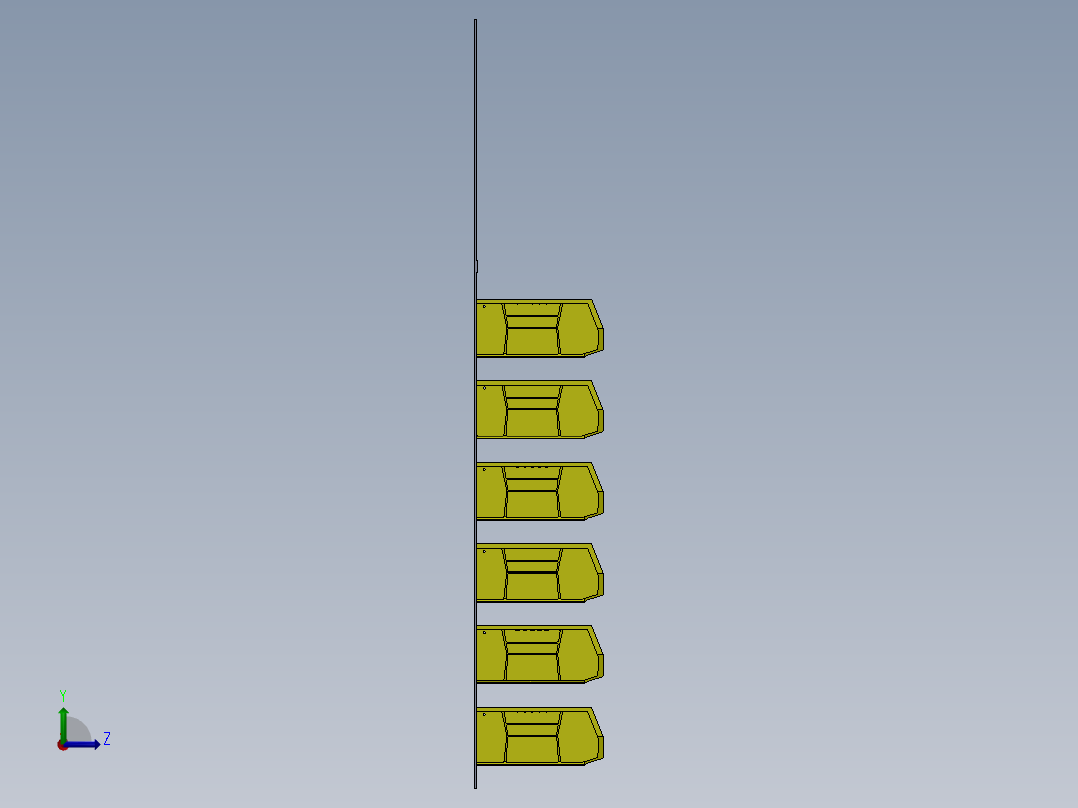 塑料垃圾箱的垃圾架左视图