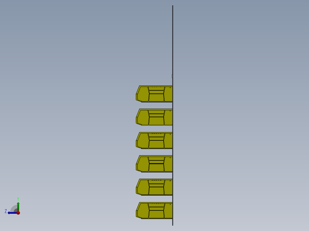 塑料垃圾箱的垃圾架右视图