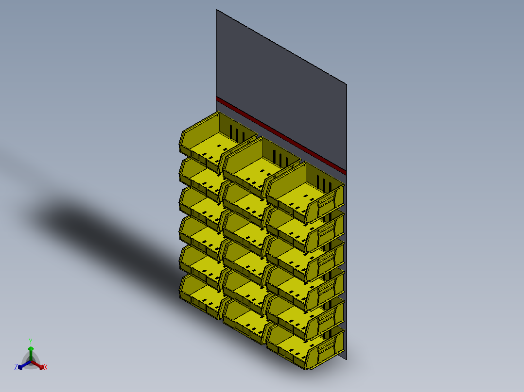 塑料垃圾箱的垃圾架正等轴测图