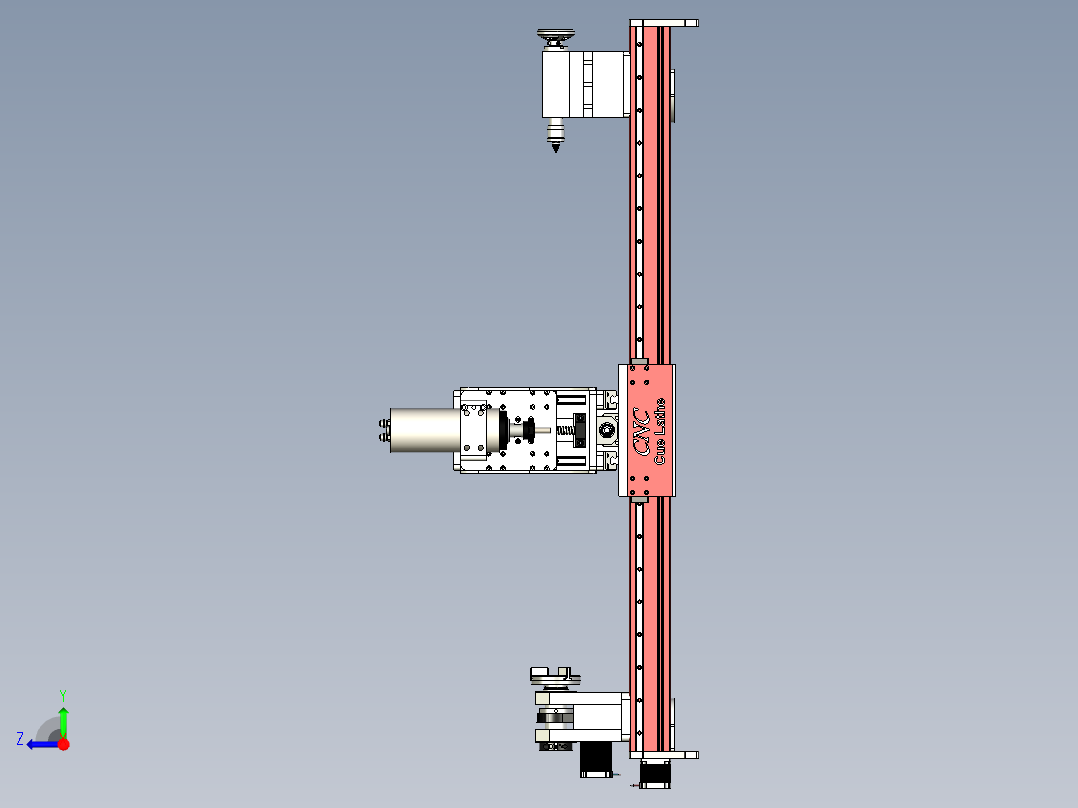 Original小型数控车削车床3D数模图纸右视图