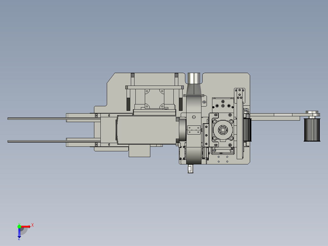 锯切-裁断机构俯视图
