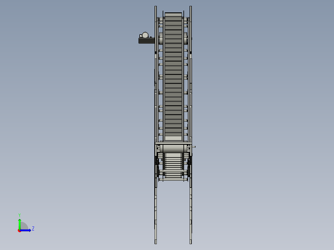 玻璃纤维丝同步挡边输送机左视图