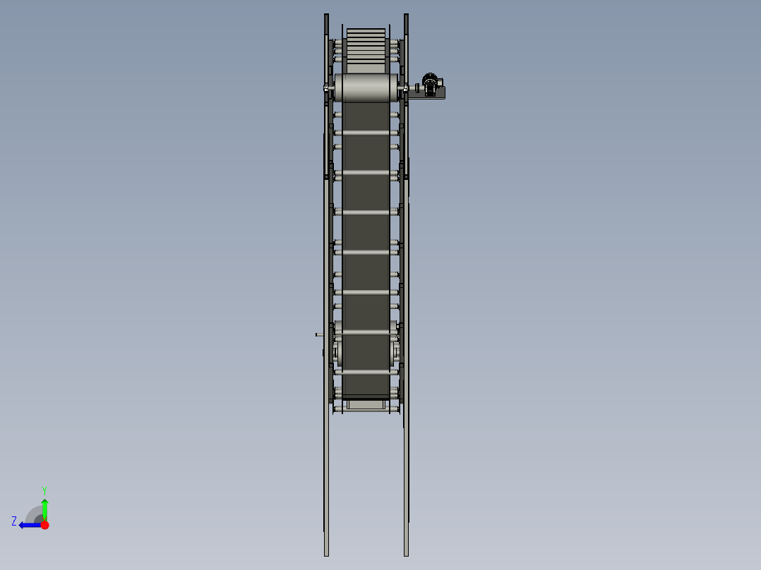 玻璃纤维丝同步挡边输送机右视图