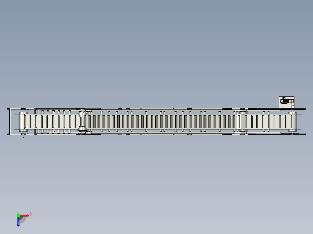 玻璃纤维丝同步挡边输送机俯视图