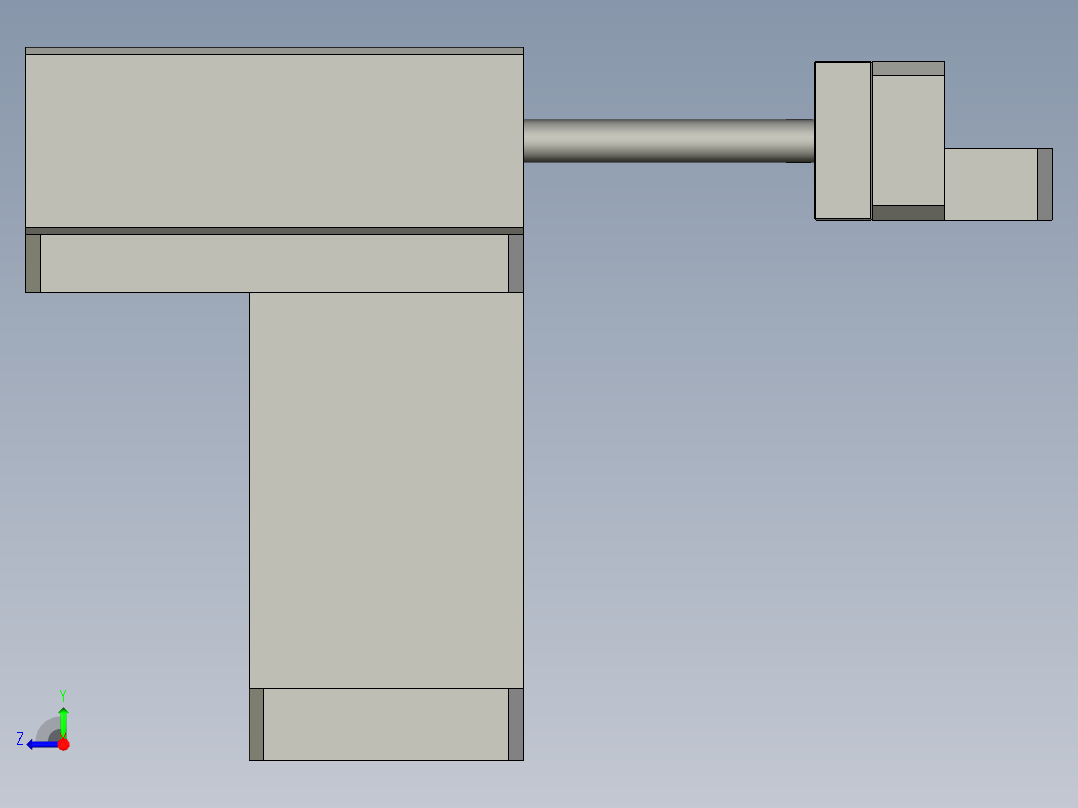 靠边定位装配体右视图