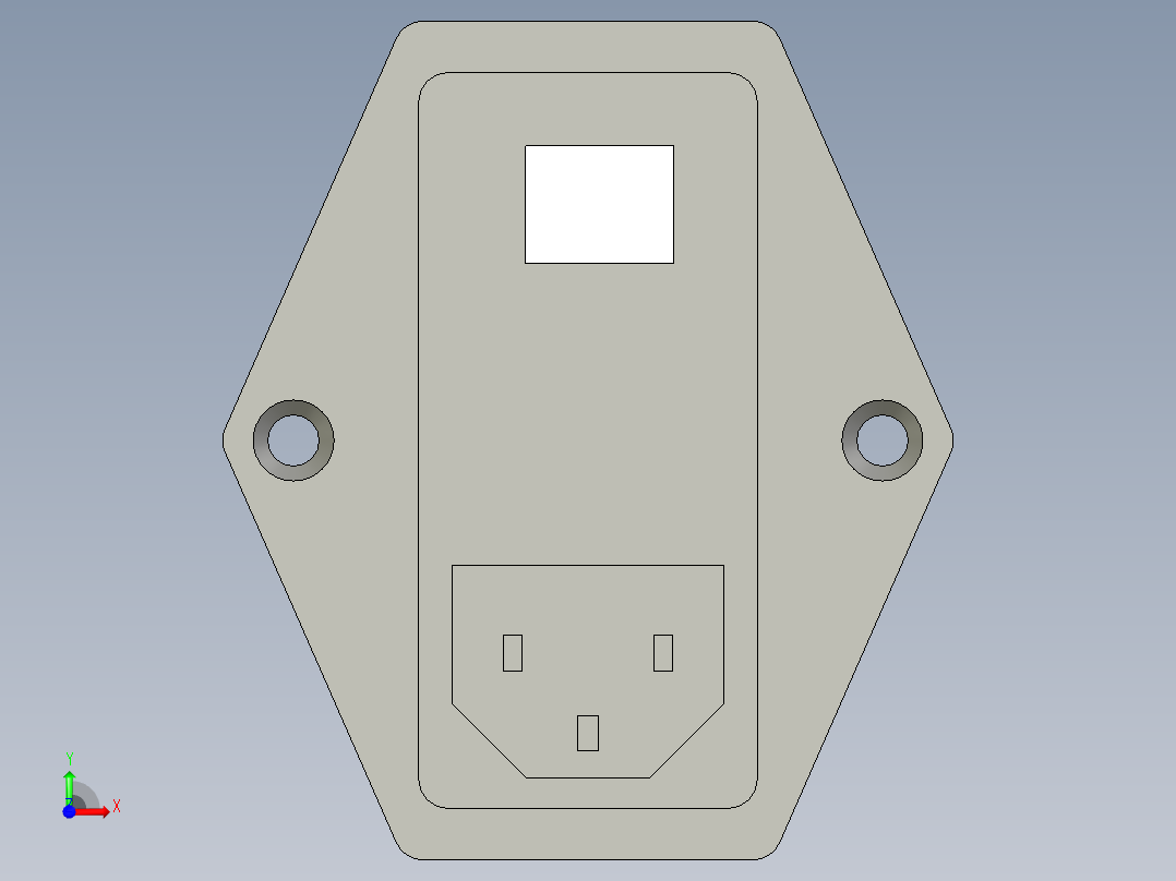 AC品字电源插座三合一AC08前视图