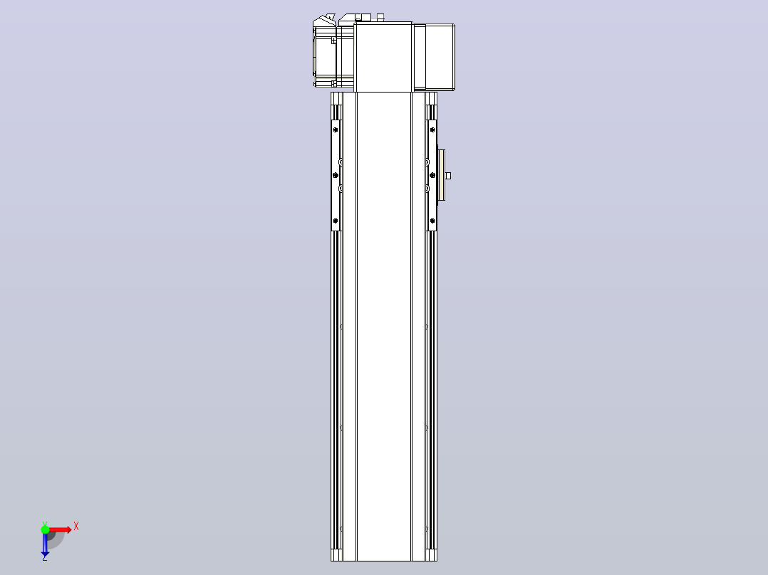 皮带直线轴半封闭可选导轨TPA-HNB-105D-90-L250-LP-Y-P20-N3俯视图