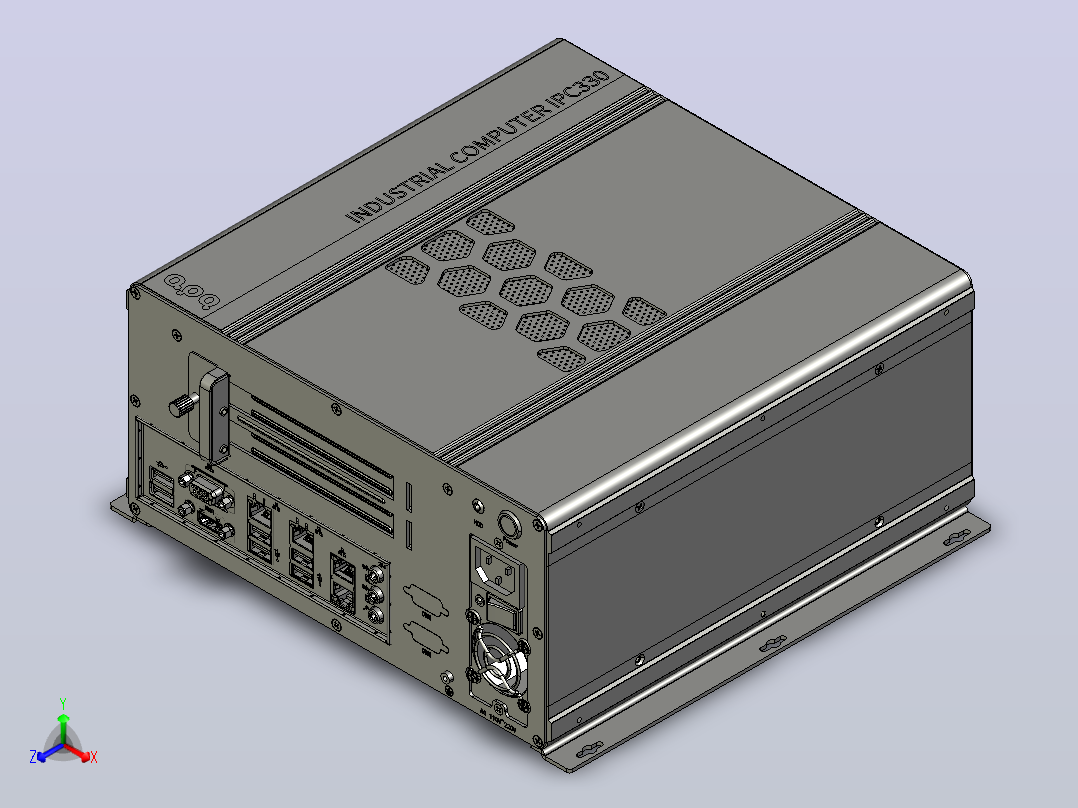 IPC-330D-横放 工控机 IPC300D series正等轴测图