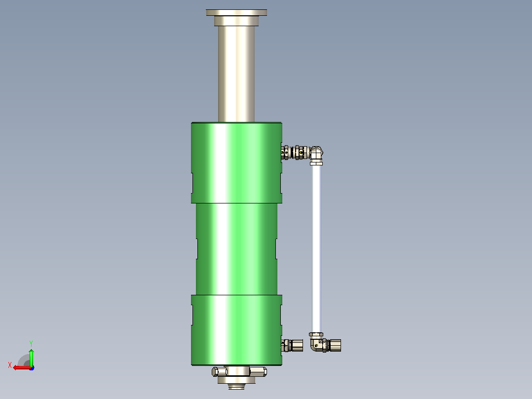 500mm行程液压作动筒后视图