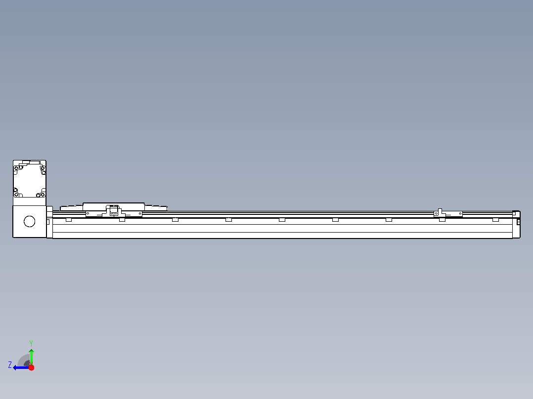 机器人皮带驱动直线轴TPA-GCB-120-P70-L600-LU-M20-N3右视图