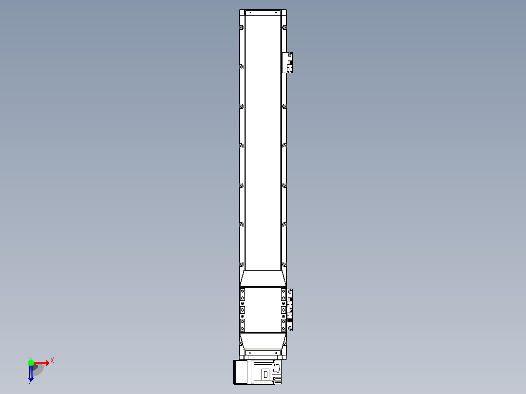 机器人皮带驱动直线轴TPA-GCB-120-P70-L600-LU-M20-N3俯视图