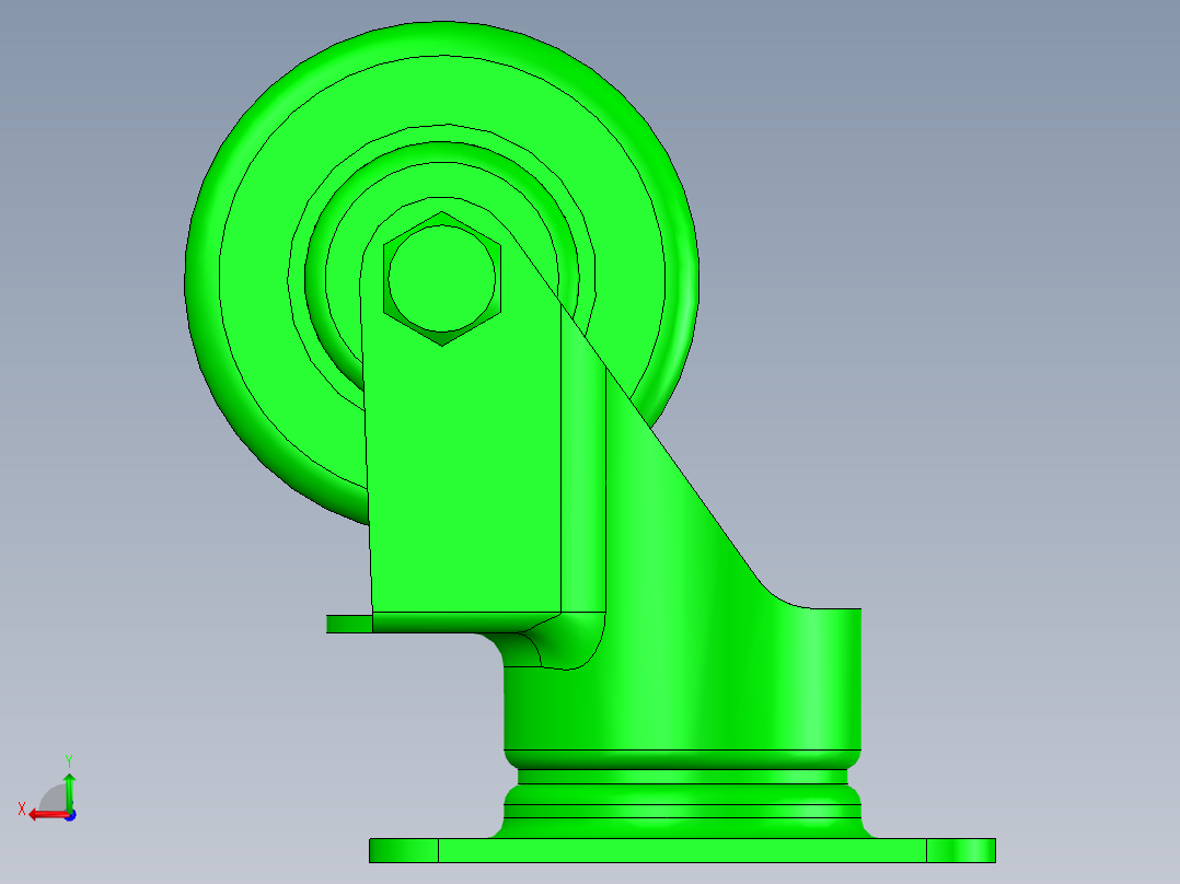 万向轮装配体后视图