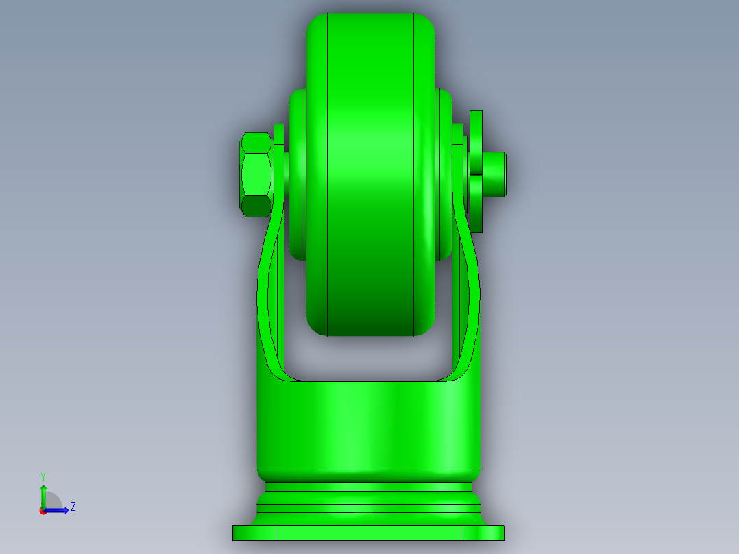 万向轮装配体左视图