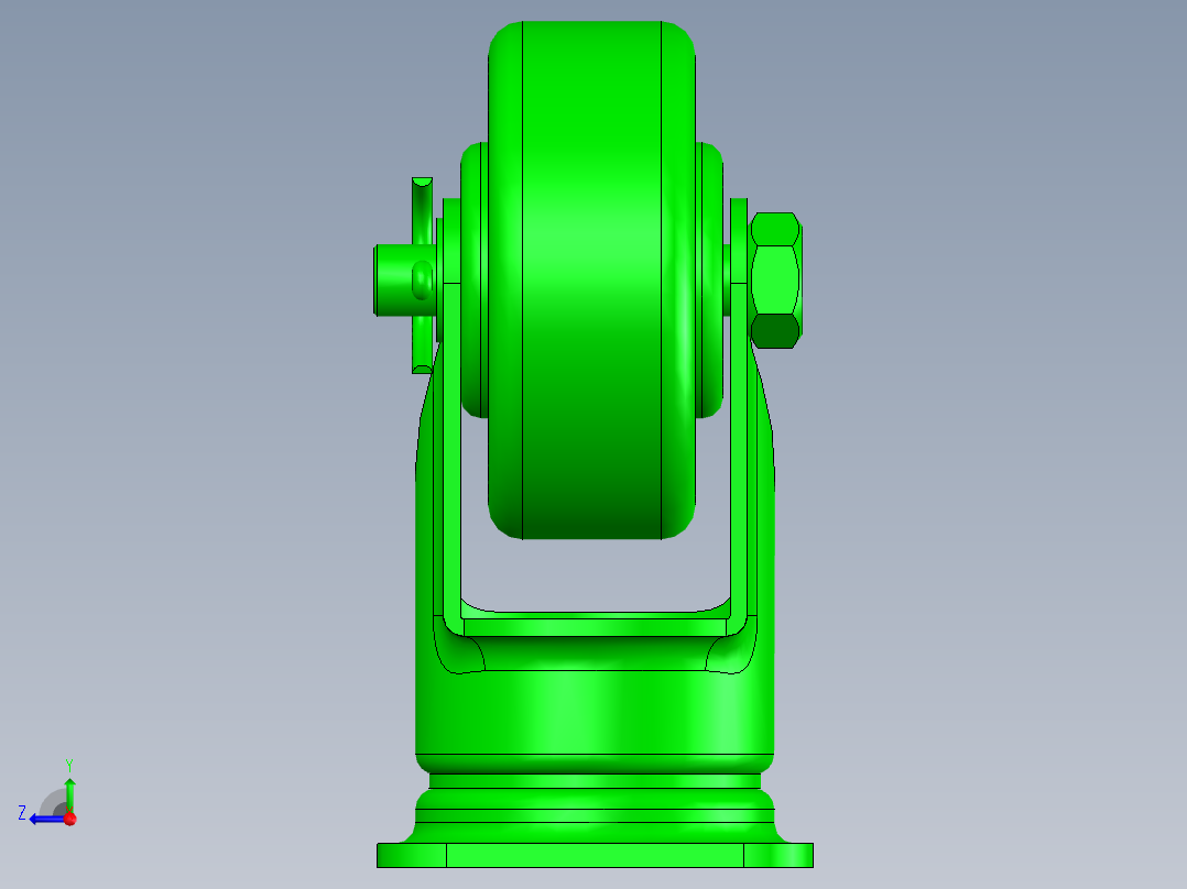 万向轮装配体右视图