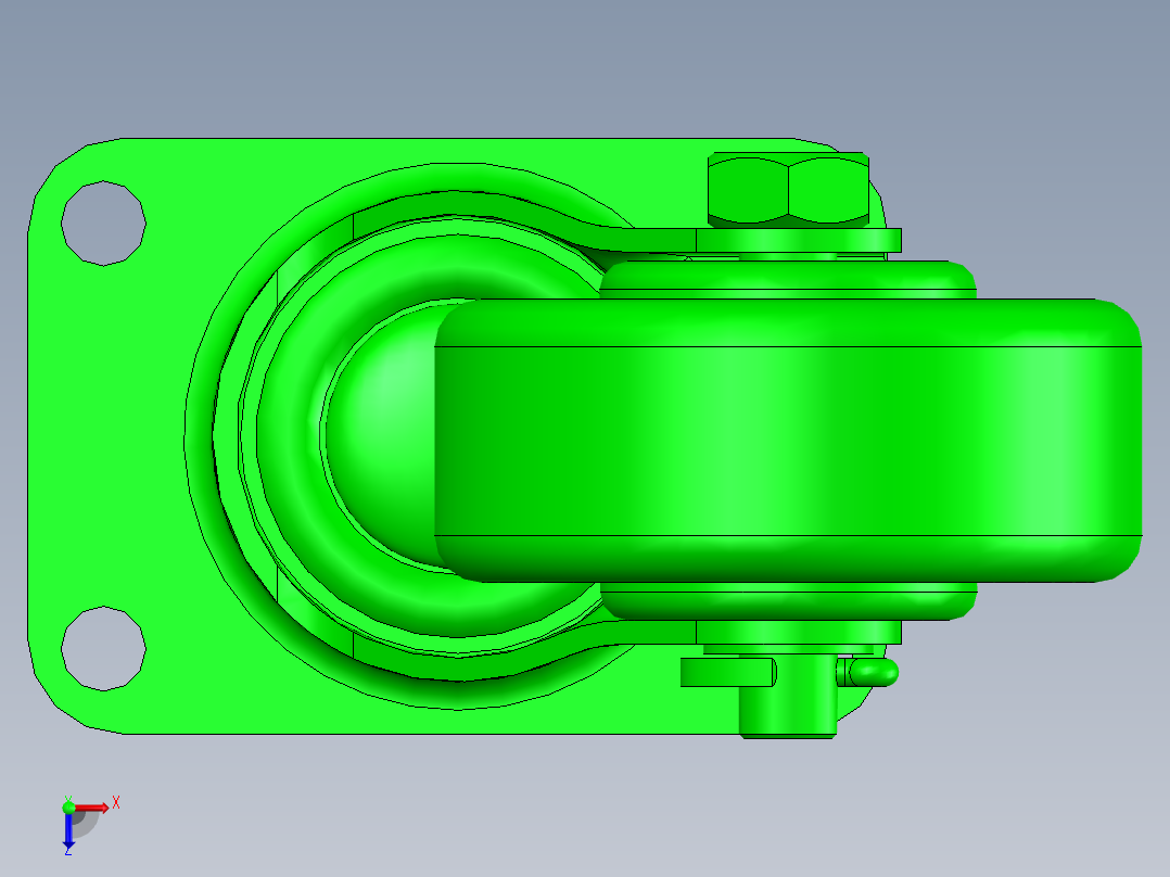 万向轮装配体俯视图