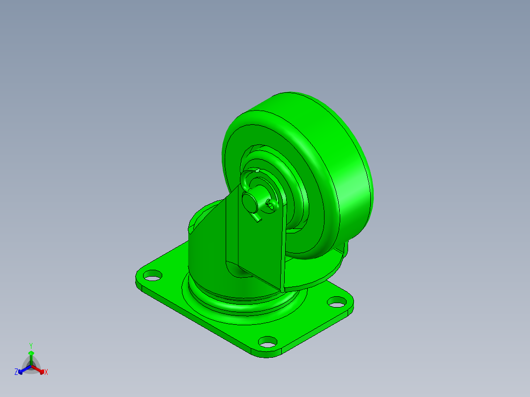 万向轮装配体正等轴测图