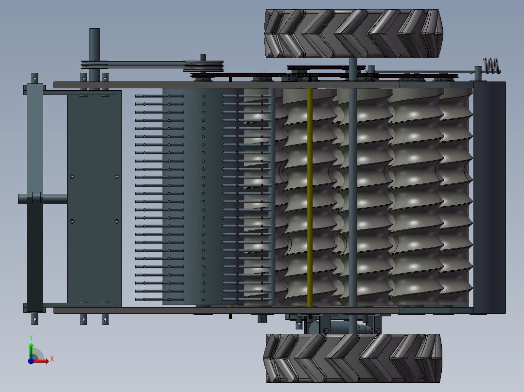 青饲料打捆机的设计资料SW+CAD+说明书前视图