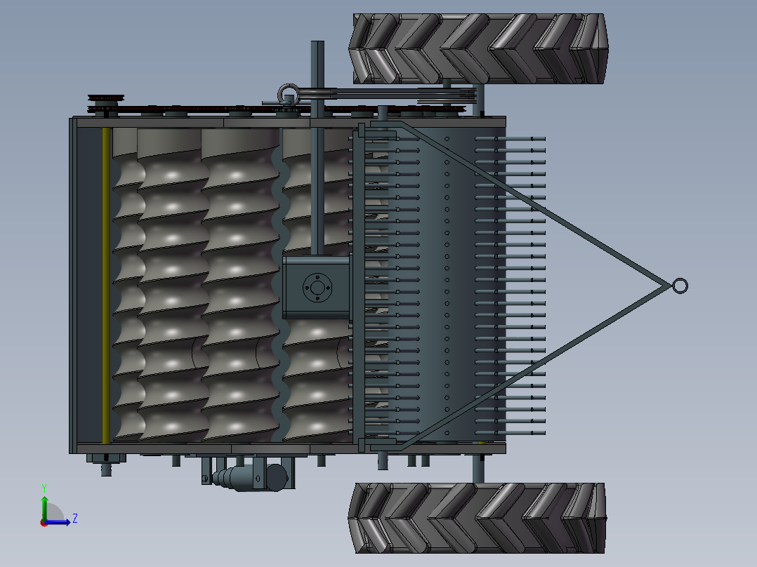 青饲料打捆机的设计资料SW+CAD+说明书左视图