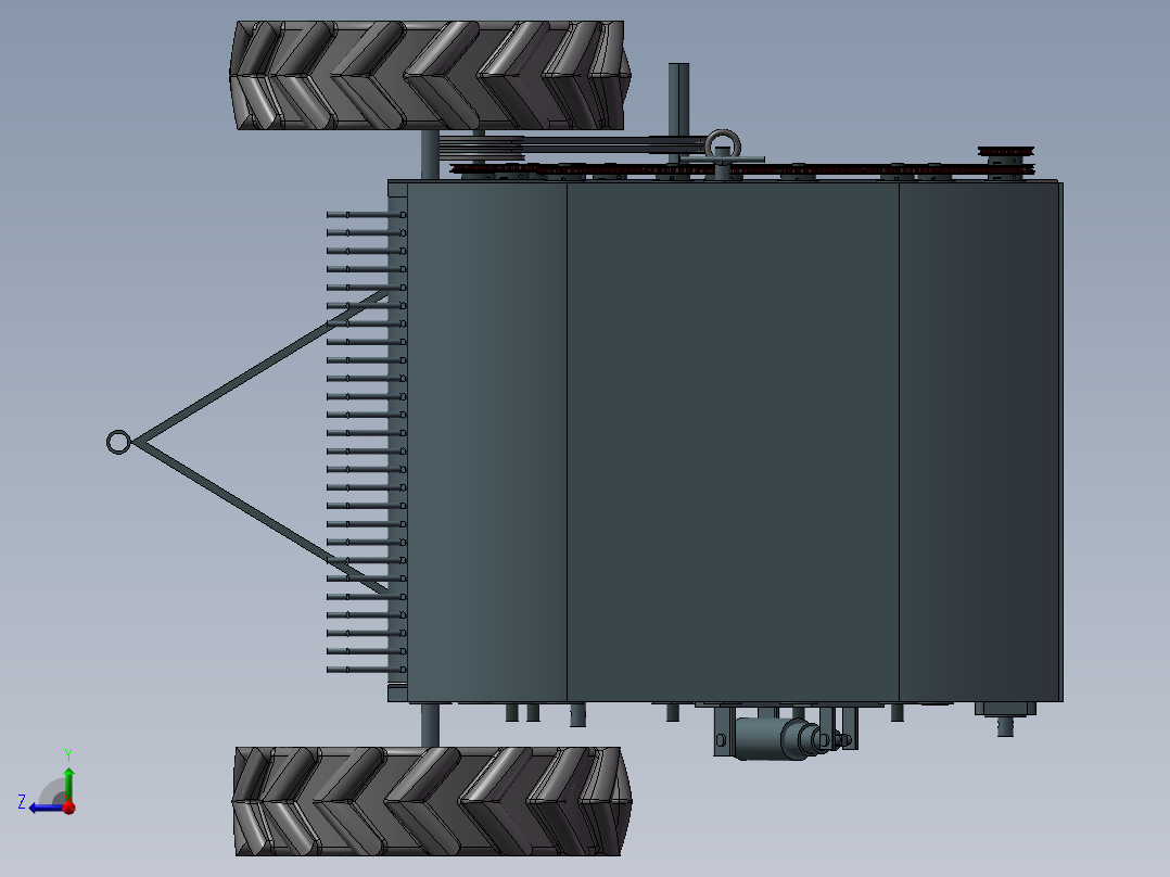 青饲料打捆机的设计资料SW+CAD+说明书右视图