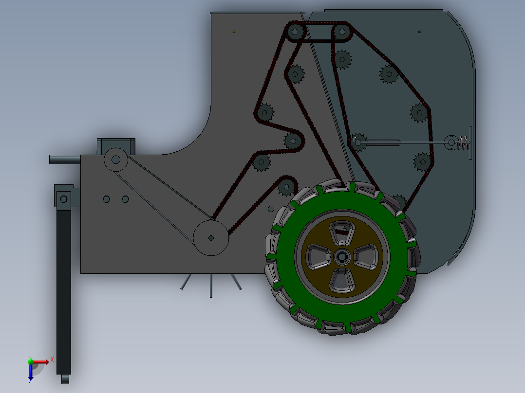 青饲料打捆机的设计资料SW+CAD+说明书俯视图